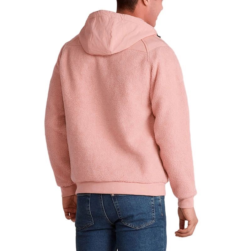 Fleece Cotton/Polyester Half Zipper Sweaters Men Hoodie