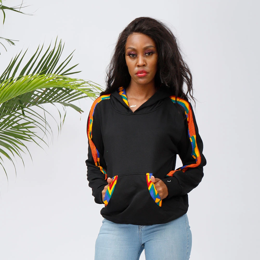 Wholesale African Clothes Loose Casual Hoodies Women Afican Print Wholesale Pullover Oversized Custom Hoodies