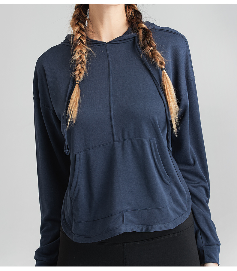 Women Long Sleeve Hoodie Drawstring Sweatshirt Tops