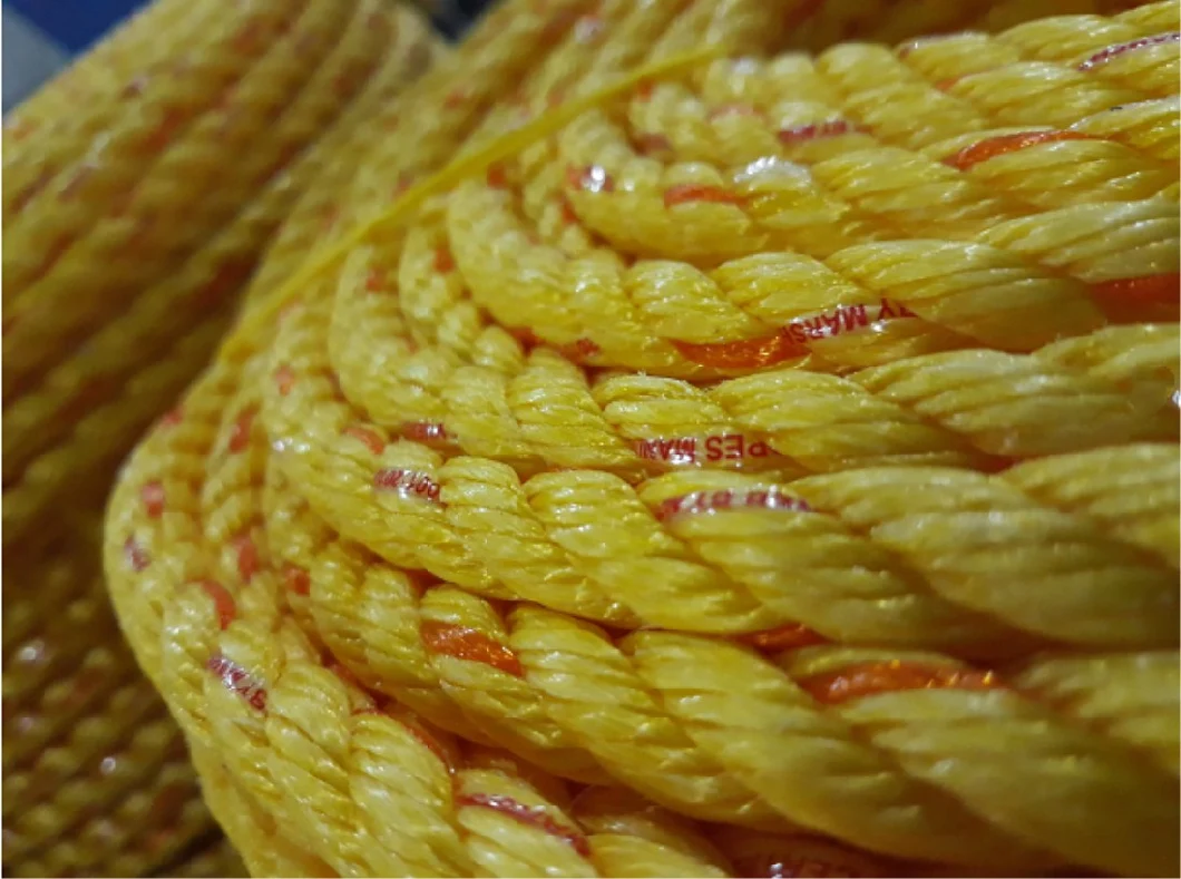 China PP Rope 3 Strands Mooring Line Supplier Yellow