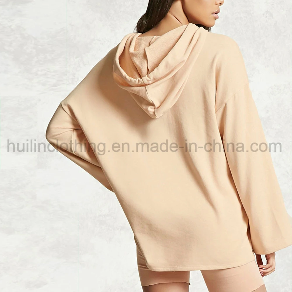 Plain Women Boxy Style French Terry Hoodie