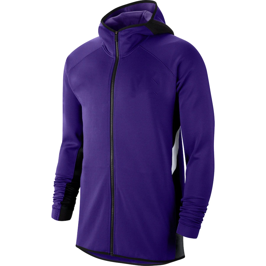 Mens Mesh Purple Authentic Showtime Therma Flex Performance Full Zip Team Sports Hoodie