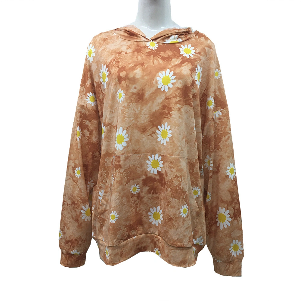 Women's Tie Dye Graphic Sweatshirt Long Sleeve Casual Pullover Drawstring Hoodies