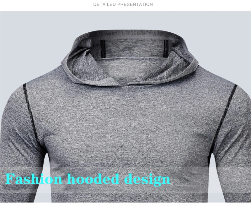 Fashion Polyester Clothing Men Fitness Athletic Wear Gym Workout Sports Hoodie