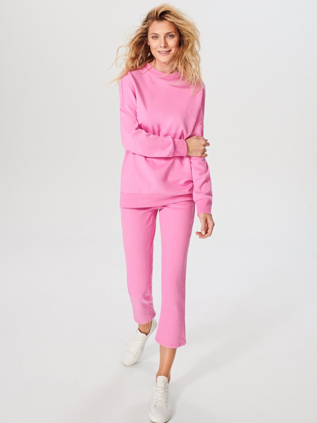 Sweet Pink Color Sport Outwear Women Hoody