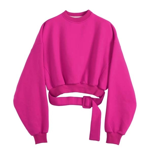 Wholesale Autumn Oversized Long Sleeve Drop Shoulder Pullover Casual Sweatshirt Women Crop Top Hoodie