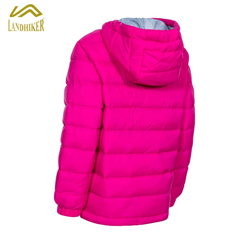 Shinny Pink Girls Winter Hoody Padding Jacket Children Winter Outdoor Padding Wear