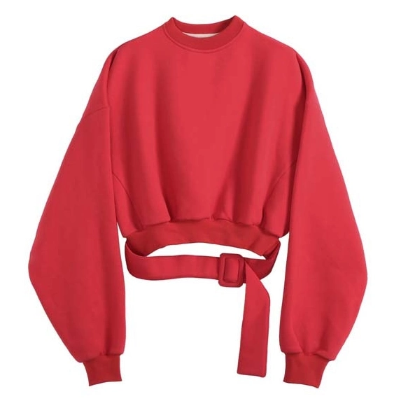 Wholesale Autumn Oversized Long Sleeve Drop Shoulder Pullover Casual Sweatshirt Women Crop Top Hoodie