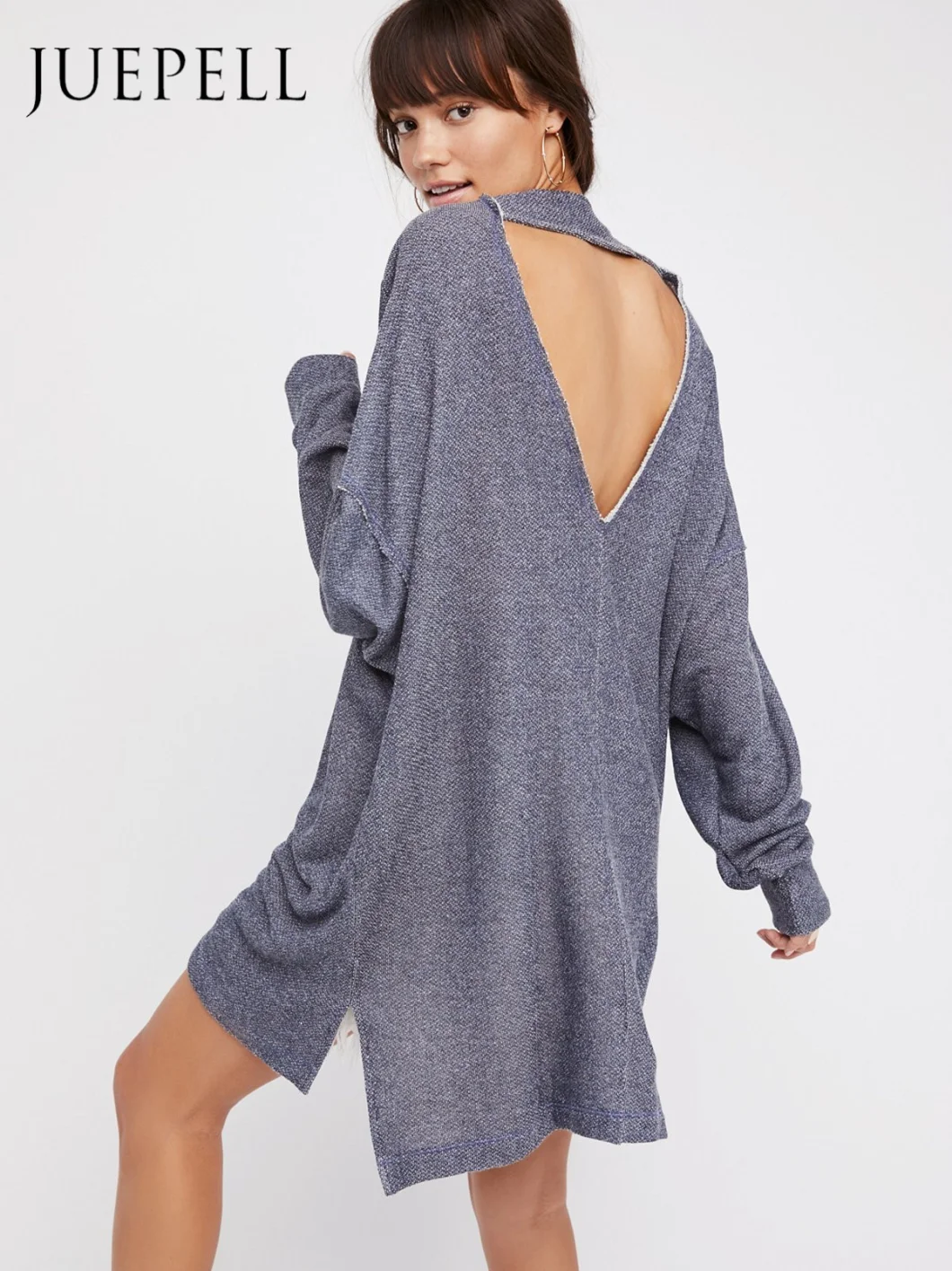 Open Back and Oversize Sweatshirt Fashion Hoodie