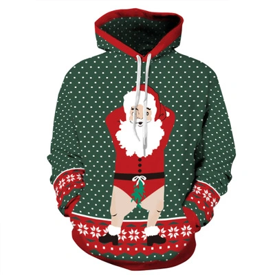 Couple Christmas 3D Print Loose Casual Pullover Hoodie