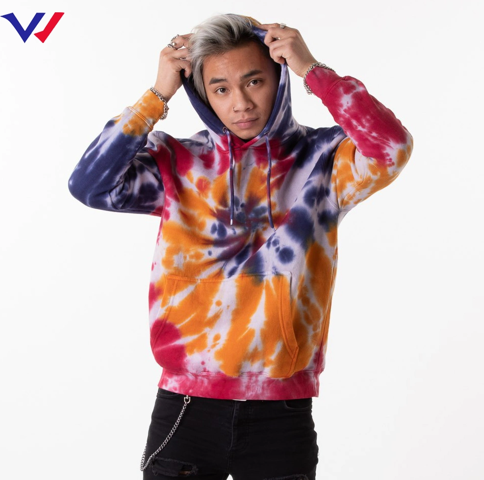 Good Price Fleece Pullover Hoodie Men's Tie-Dye Cotton High Quality Tie Dye Hoodie Custom