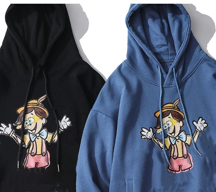 Hot Sale Wholesale Fashion French Terry Cartoon Print Casual Hoody Sport Men's Hoodie