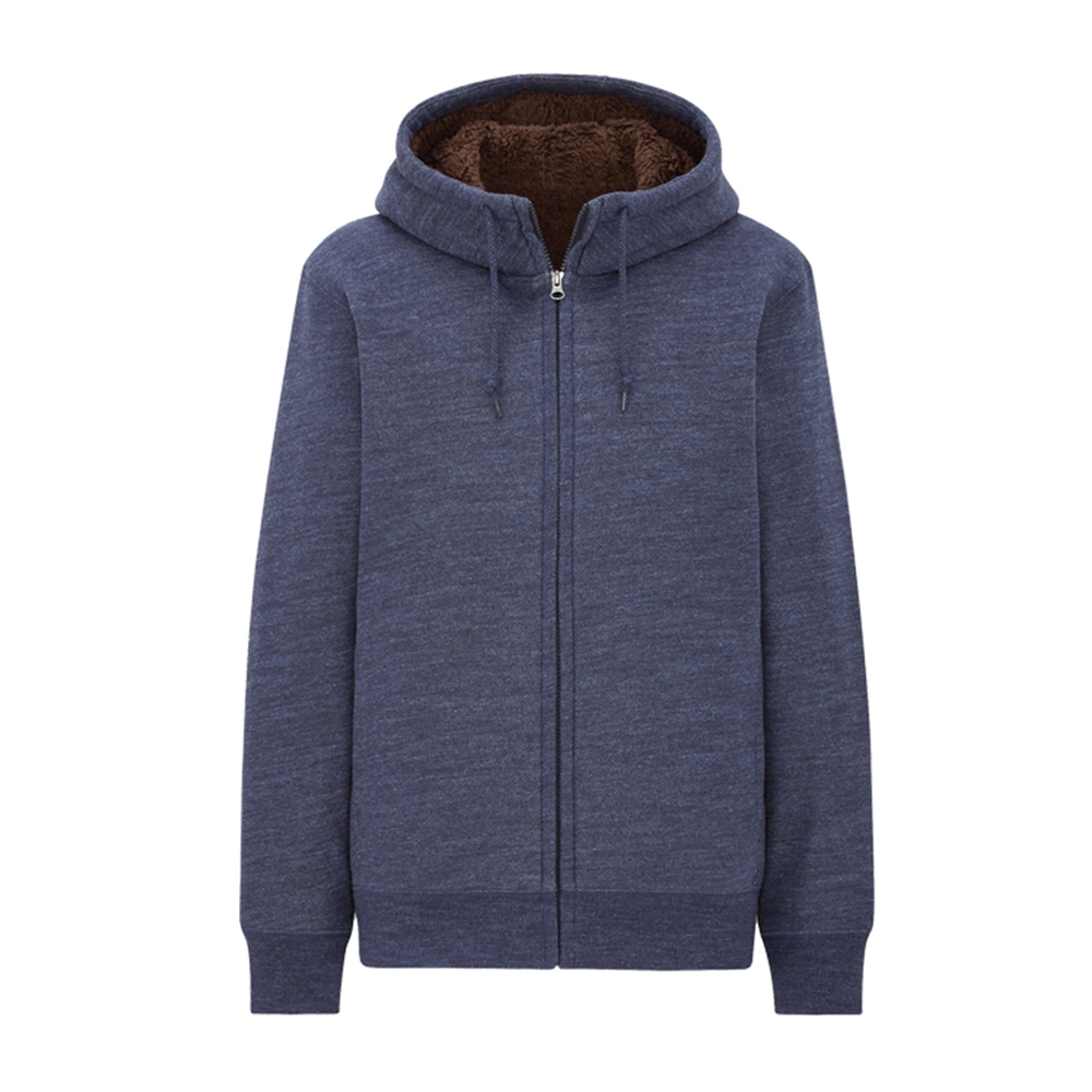 Wholesale Men Fleece Lined Zipped Hoodies Fashion Custom Logo Hoodies