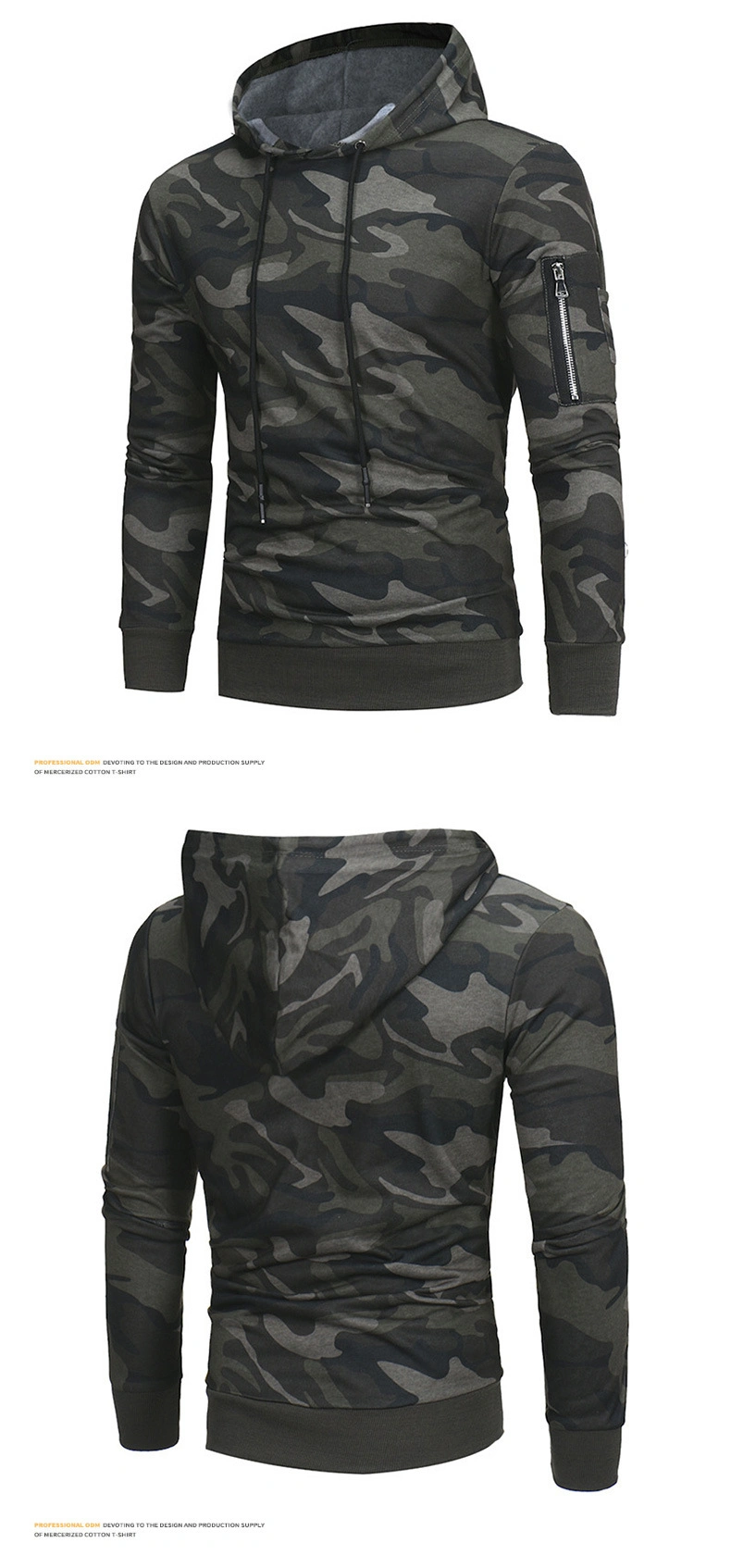 Hooded Sweatshirt Men New Fashion Camo Printed Oversized Mens Hoodies