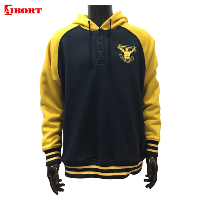 Aibort Custom Unisex Cut Sew Pullover Hoodies with Embroidery Logo