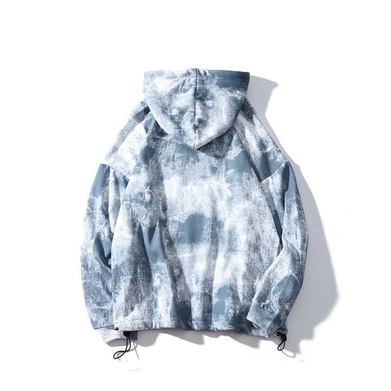 Tie Dye Hoodie Men's Trend Hi Hop Fade up Tops Retro Loose Fitting Jackets