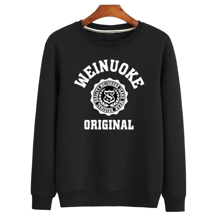 Custom Logo Printed Pullover O Crew-Neck Hoodie Sweat Shirt for Men with Custom Logo Label