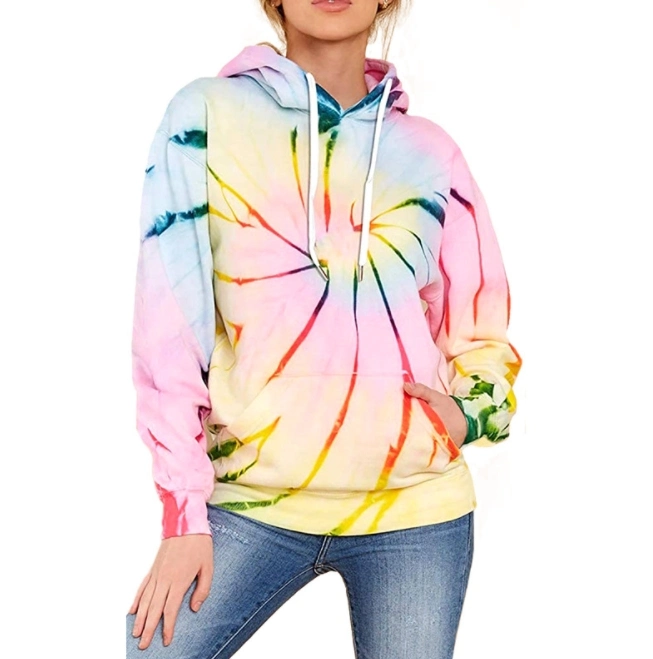 New Autumn/Winter Women's Hoodie Tie-Dye Hoodie Sport Blouse