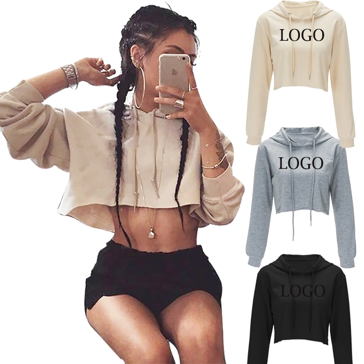 Custom Hoodie Women 100% Cotton Womens Sexy Sweatshirt Blank Pullover Oversized Hoodie