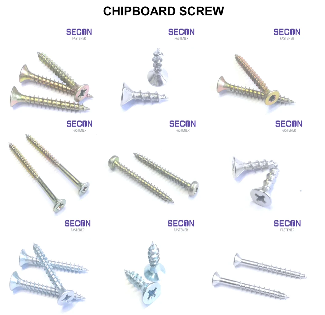 China Screw Supplier Zinc & Yellow Passivate Torx Drive/Star Wood Construction Screws