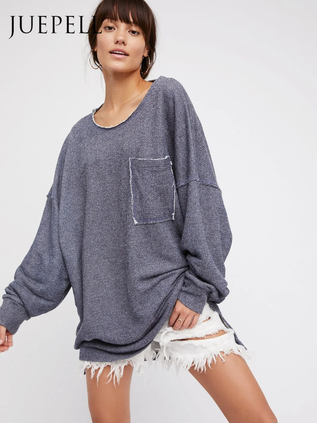 Open Back and Oversize Sweatshirt Fashion Hoodie