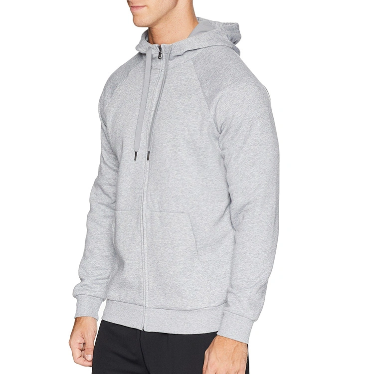 Men's Clothes 100% Cotton French Terry Full Zipper Hoodie for Spring