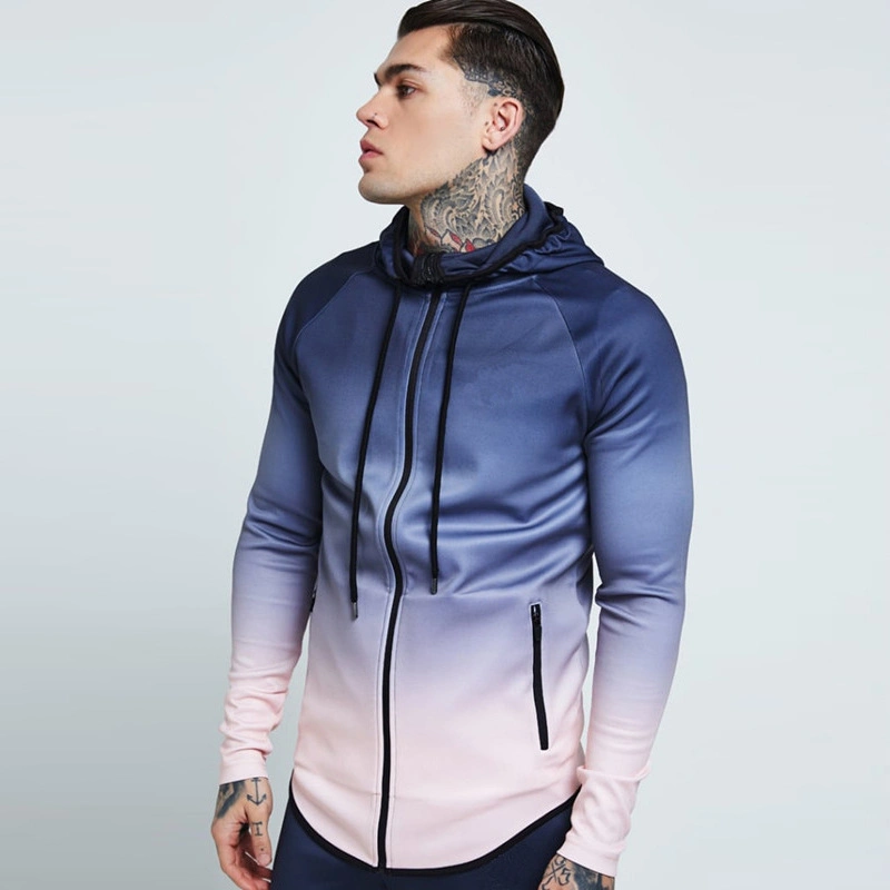 Autumn Custom Man Sublimation Printing Hoodies Slim Fit Gym Sports Hoody Wholesale