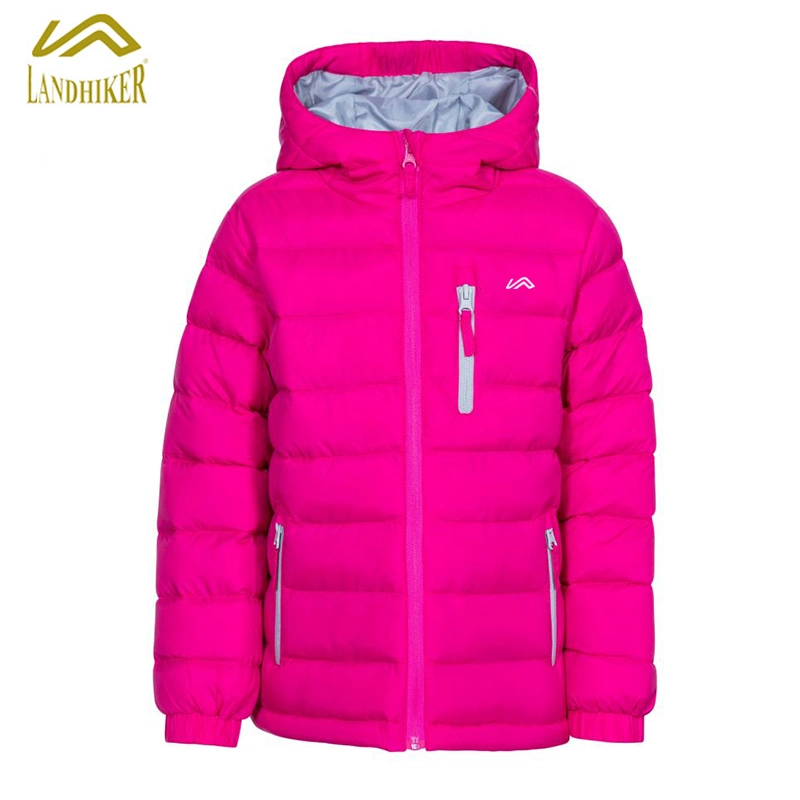 Shinny Pink Girls Winter Hoody Padding Jacket Children Winter Outdoor Padding Wear