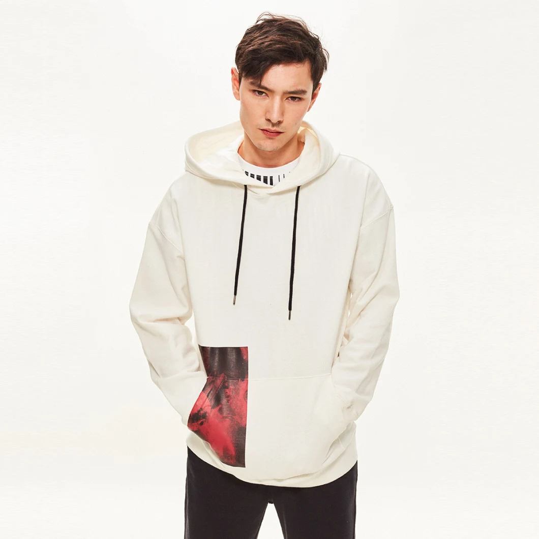 Men's Personality Planet Print Design Hoodie Raglan Long Sleeve Hoodie