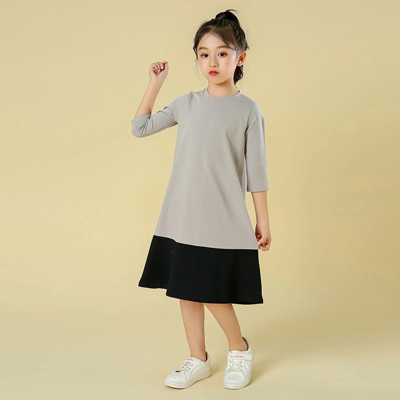 1-5y 2021 Autumn Casual Teenage Girls Dress Toddler Kids Girls Hoodies Sweatshirts Pullover Big Pocket Dresses for Girls Clothes