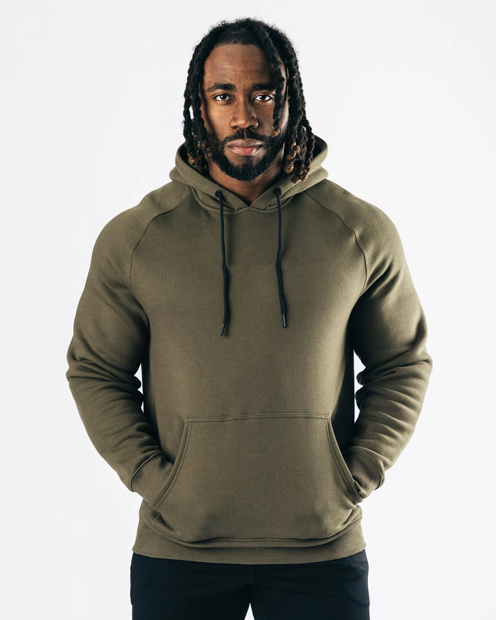 Custom Double-Brushed Fleece Mens Hoodies