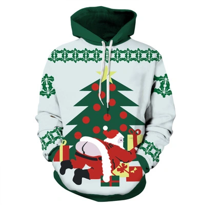 Couple Christmas 3D Print Loose Casual Pullover Hoodie