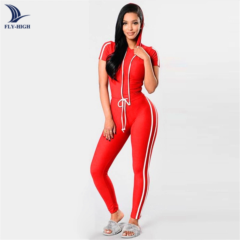 Women Hooded Fitness Workout Clothing Short Sleeve Active Wear Sets