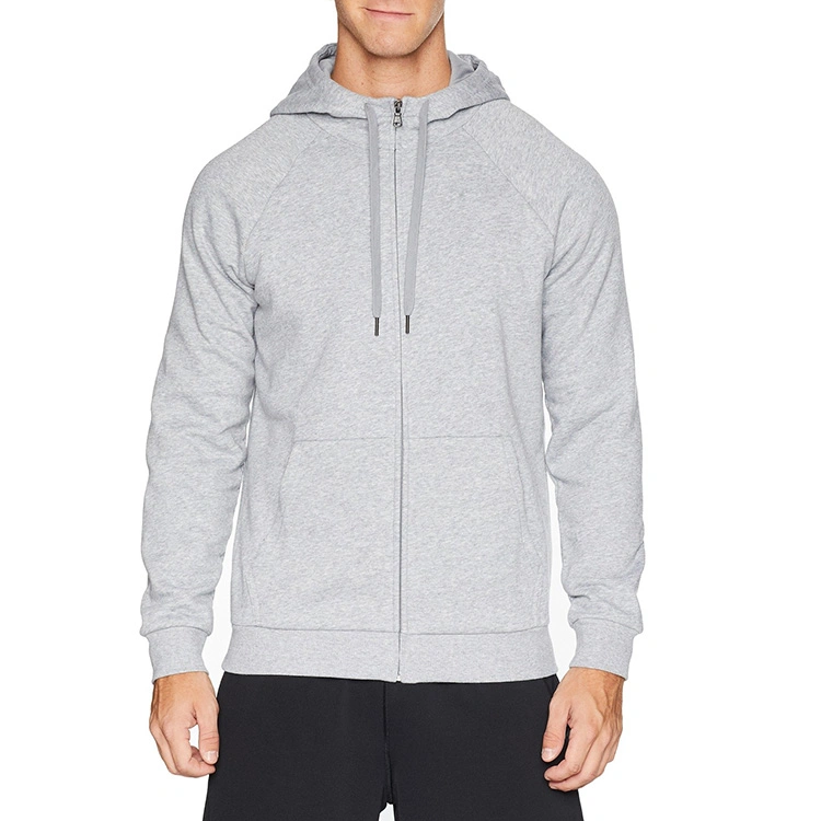 Men's Clothes 100% Cotton French Terry Full Zipper Hoodie for Spring