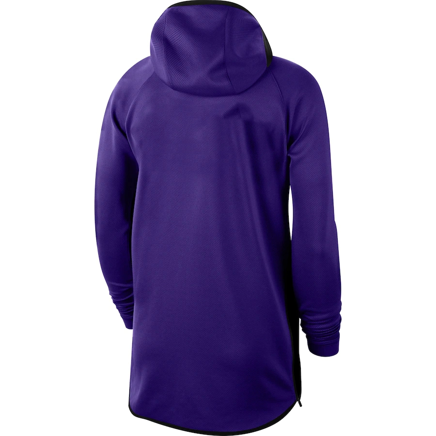 Mens Mesh Purple Authentic Showtime Therma Flex Performance Full Zip Team Sports Hoodie