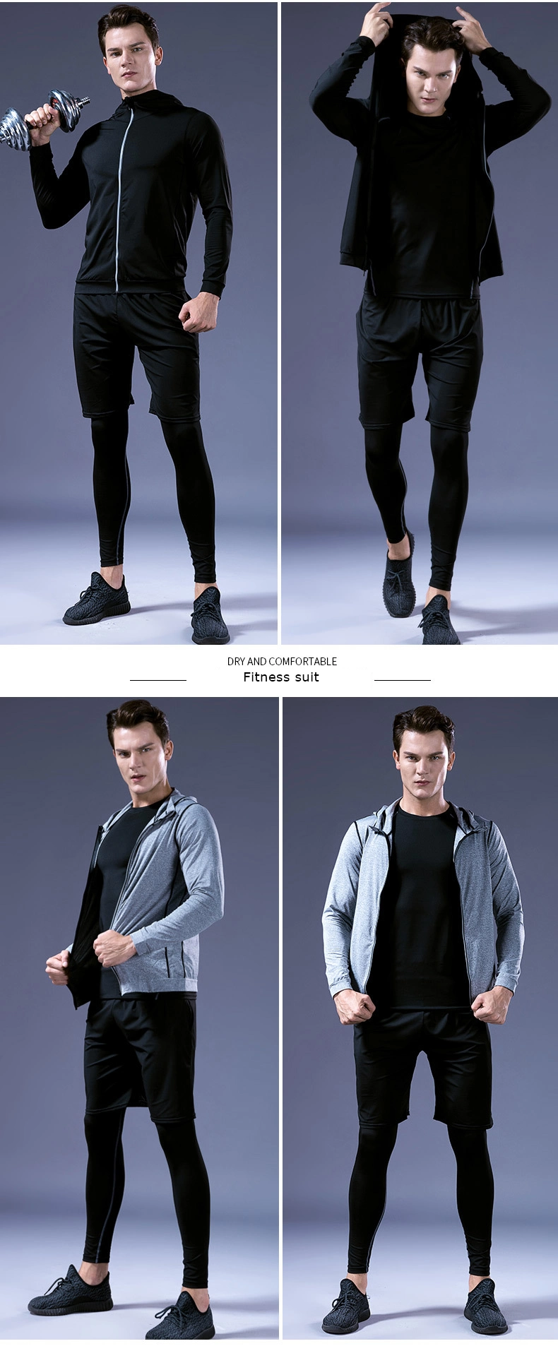 Loose Slim Fit Heavy Weight Custom Zip up Men Sports Hoodie Fitness Gym Wear Men