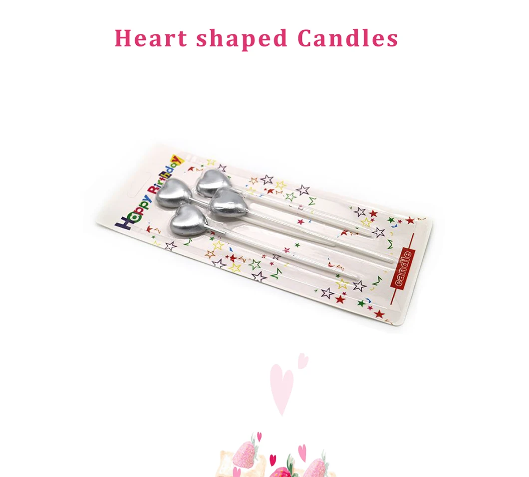 Happy Birthday Heart Love Shaped Birthday Candle Cake Candle