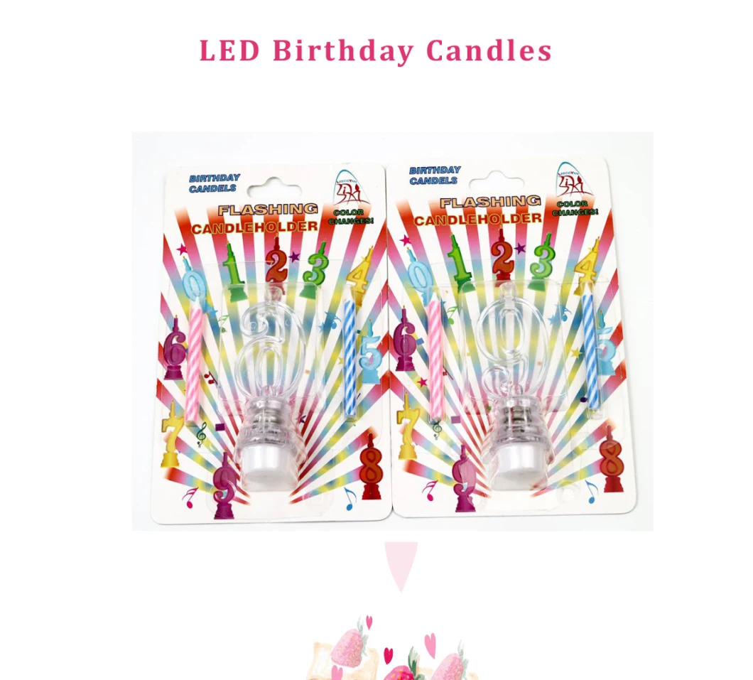 10 Pieces LED Number 0-9 Flashing Birthday Candles for Birthday Party
