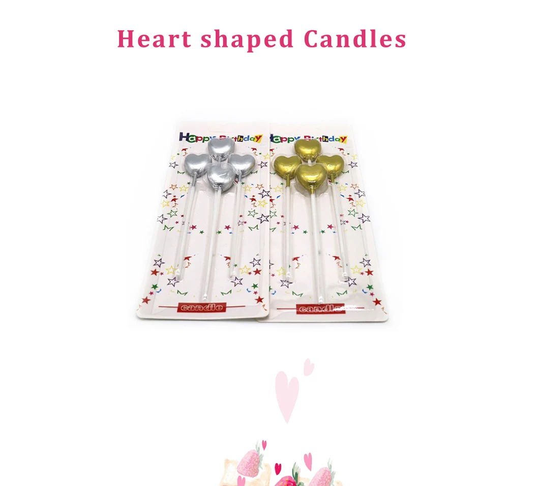 Happy Birthday Heart Love Shaped Birthday Candle Cake Candle