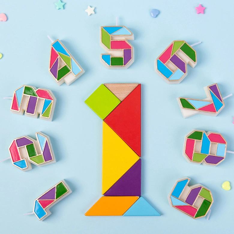 Birthday Colorful Numeral Candles Cake Candles in Holders for Wedding Party Cake Decoration