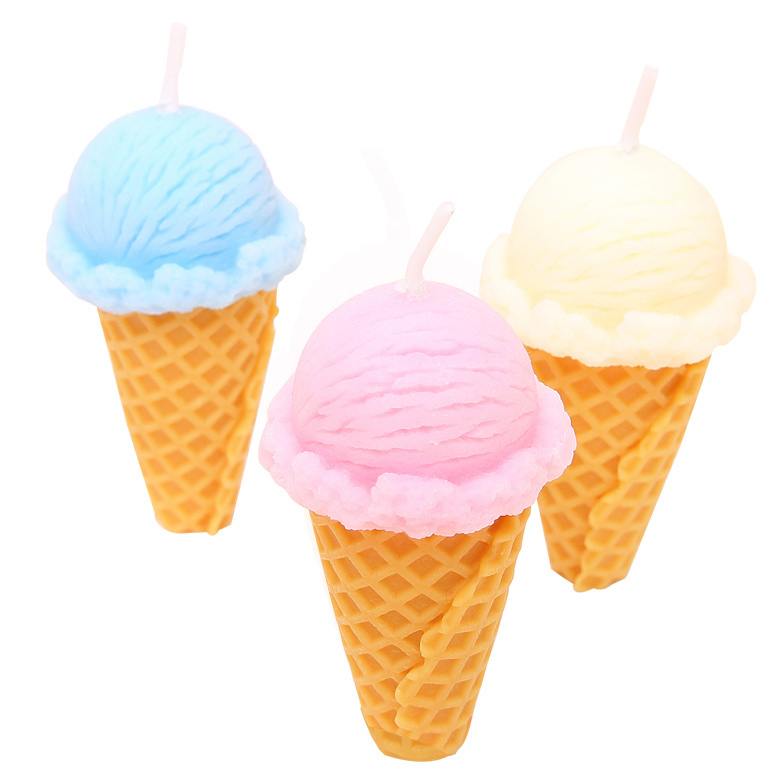 Novelty Candles Creative Children Birthday Baby Shower Candles Ice Cream Cone Candles