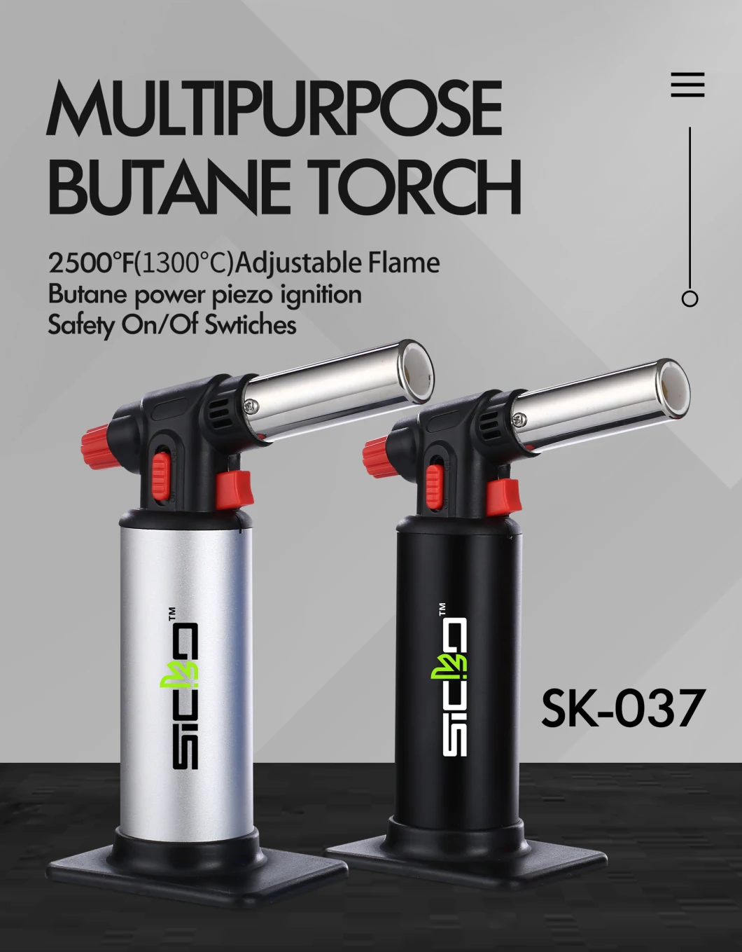 Portable Adjustable Flame Jet BBQ Camping Butane Gas Torch Lighter