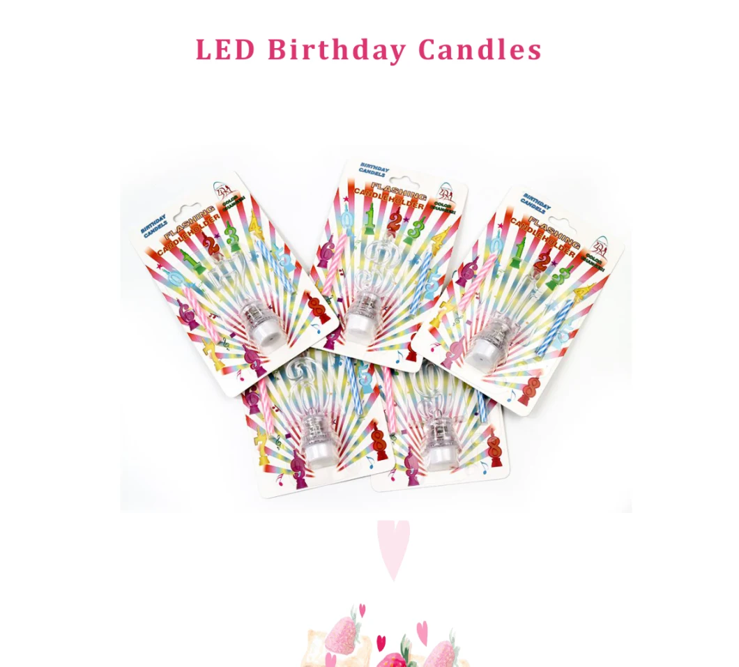 Flashing 0-9 Number LED Candle Set Birthday Musical Candle for Party