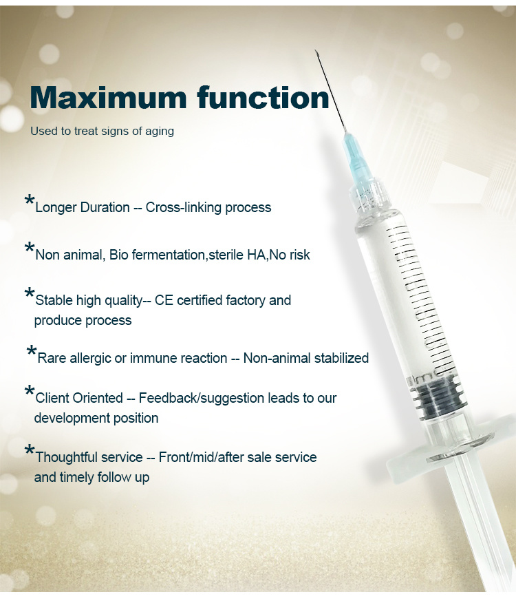 Hyaluronic Acid Cross Linked/Korea Hyaluronic Acid Filler/Hyaluronic Acid Syringe