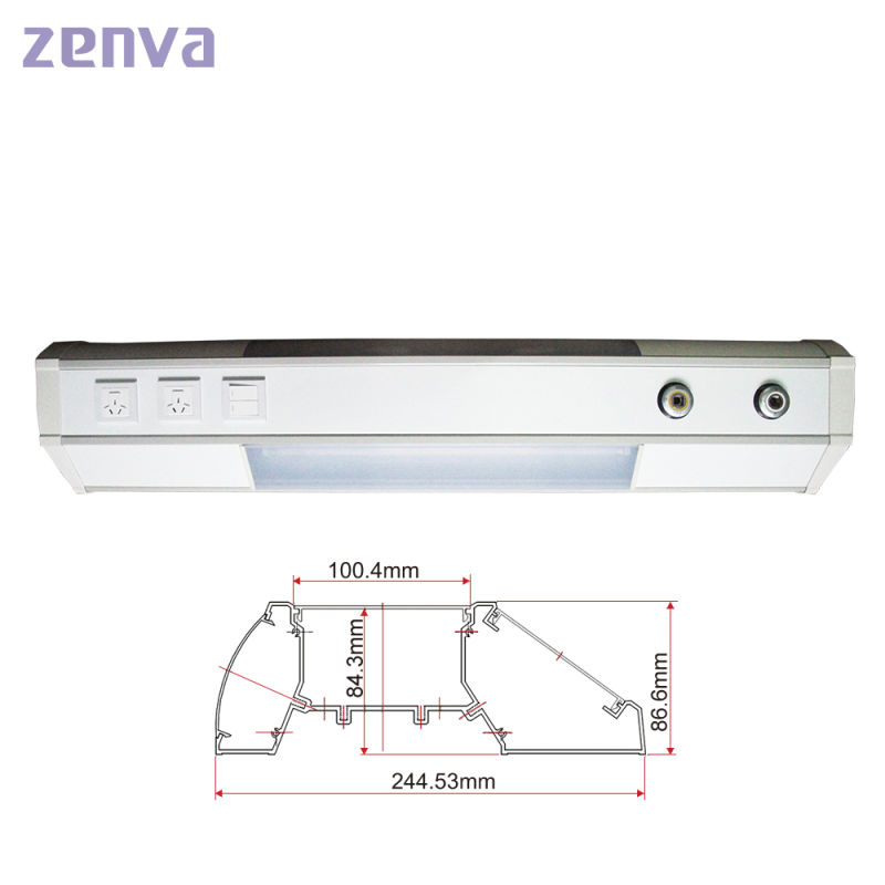 Patient Bed Head Unit with Three Channels and Double Lamps