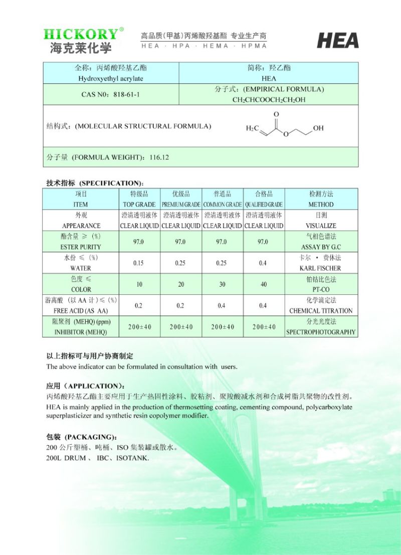 Paint Additives and Coating Additives: 2- Hydroxyethyl Acrylate, 2-HEA