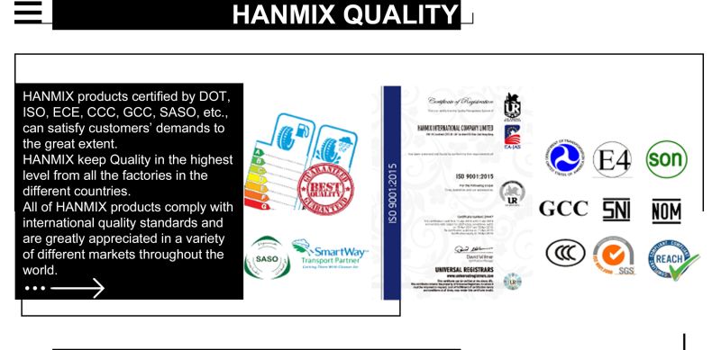 Hanmix Korean Technology Truck Bus Agricultural Tractor PCR Car Tire Butyl Inner Tube