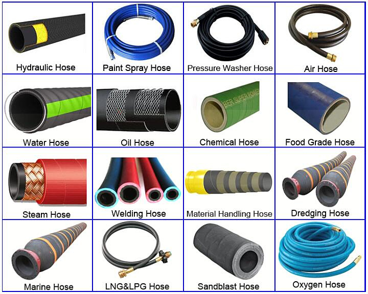 Food Grade Flexible Oil Resistant High Quality Yellow Blue Red Black Rubber Hose