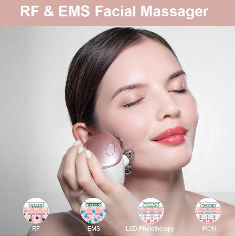 Portable Beauty Product Ultrasonic Photon RF Electrodes EMS Facial Massager