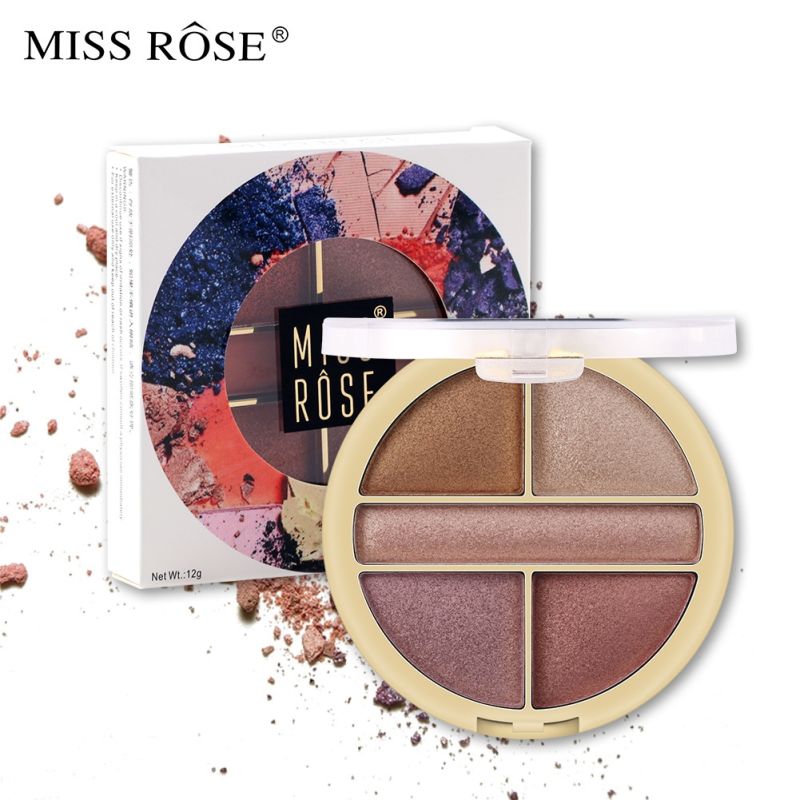 Y201 European and American Style Pearly Matte 5 Color Small Eye Shadow Cross-Border Makeup Waterproof Natural Nude Makeup Net Red Eye Shadow Palette